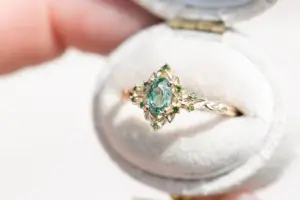 briar rose halo with oval lab light green sapphire