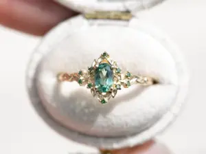 briar rose halo with oval lab light green sapphire