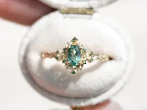 briar rose halo with oval lab light green sapphire
