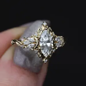 briar rose moonlight with 10x5mm marquise lab diamond