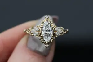 briar rose moonlight with 10x5mm marquise lab diamond