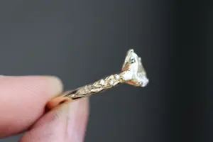rowan three stone with 8x5mm pear lab diamond