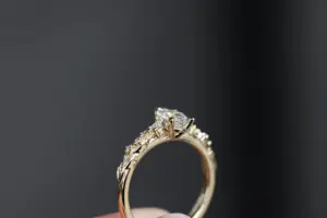 rowan three stone with 8x5mm pear lab diamond