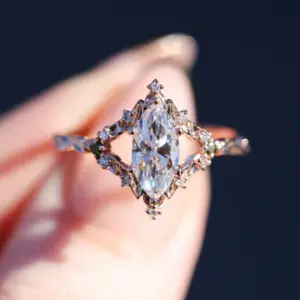 briar rose solitaire with 10x5mm marquise lab diamond center