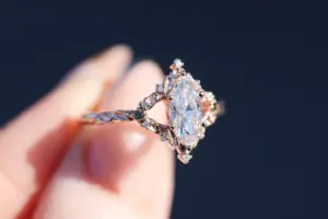 briar rose solitaire with 10x5mm marquise lab diamond center