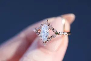 briar rose solitaire with 10x5mm marquise lab diamond center