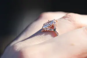 briar rose solitaire with 10x5mm marquise lab diamond center