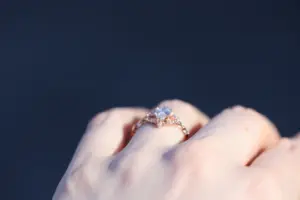 briar rose solitaire with 10x5mm marquise lab diamond center