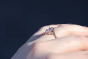 briar rose solitaire with 10x5mm marquise lab diamond center