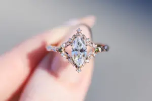 briar rose solitaire with 10x5mm marquise lab diamond center