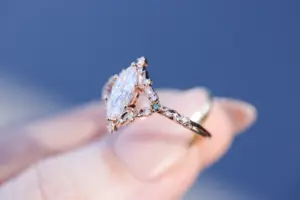 briar rose solitaire with 10x5mm marquise lab diamond center