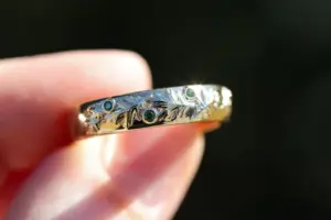 oak leaf unisex wedding band 5mm wide