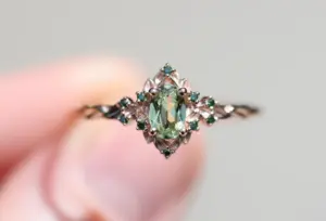 briar rose halo with oval lab light green sapphire
