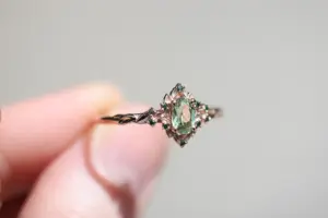 briar rose halo with oval lab light green sapphire