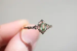 briar rose halo with oval lab light green sapphire