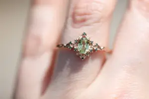 briar rose halo with oval lab light green sapphire
