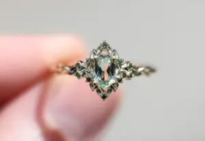 briar rose halo with oval lab light green sapphire