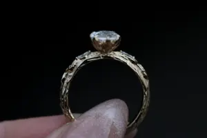 viridian with a 1.6ct marquise lab diamond