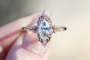 aurora halo with 10x5mm marquise lab diamond