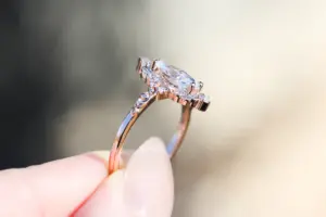 aurora halo with 10x5mm marquise lab diamond