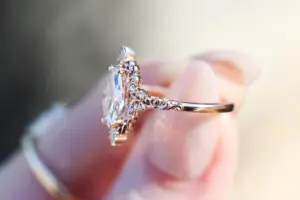 aurora halo with 10x5mm marquise lab diamond