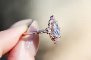 aurora halo with 10x5mm marquise lab diamond