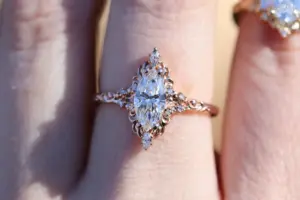 aurora halo with 10x5mm marquise lab diamond