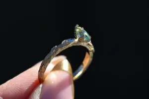 viridian with 8x4mm marquise lab light green sapphire