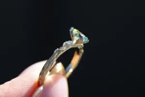 viridian with 8x4mm marquise lab light green sapphire