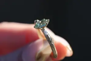 viridian with 8x4mm marquise lab light green sapphire