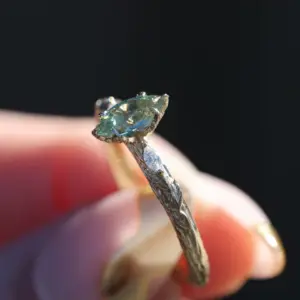 viridian with 8x4mm marquise lab light green sapphire