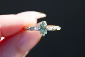 viridian with 8x4mm marquise lab light green sapphire