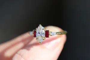 artemisia five stone 10x5mm marquise lab diamond