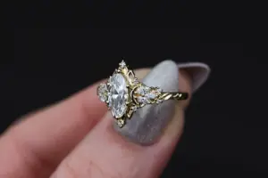 briar rose moonlight with 10x5mm marquise lab diamond