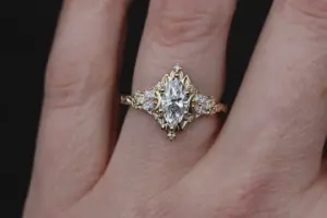 briar rose moonlight with 10x5mm marquise lab diamond