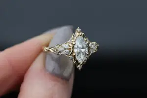 briar rose moonlight with 10x5mm marquise lab diamond