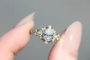 briar moon three stone with 8x5mm lab diamond pear