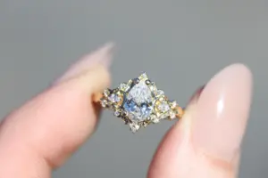 briar moon three stone with 8x5mm lab diamond pear