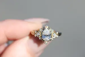 briar moon three stone with 8x5mm lab diamond pear