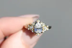 briar moon three stone with 8x5mm lab diamond pear
