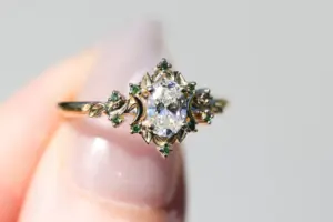 briar halo moon with 7x5mm oval lab diamond