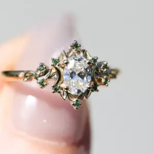 briar halo moon with 7x5mm oval lab diamond