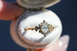 briar halo moon with 7x5mm oval lab diamond