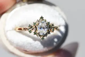 briar halo moon with 7x5mm oval lab diamond
