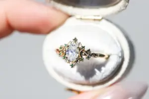 briar halo moon with 7x5mm oval lab diamond