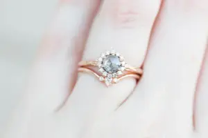 pear diamond curved wedding band