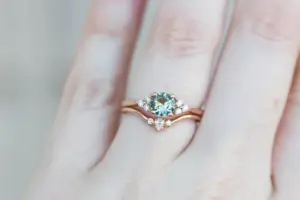 pear diamond curved wedding band